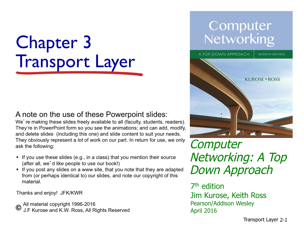 Chapter 3 Transport Layer