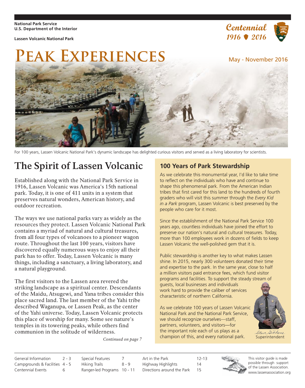 Peak Experiences May - November 2016