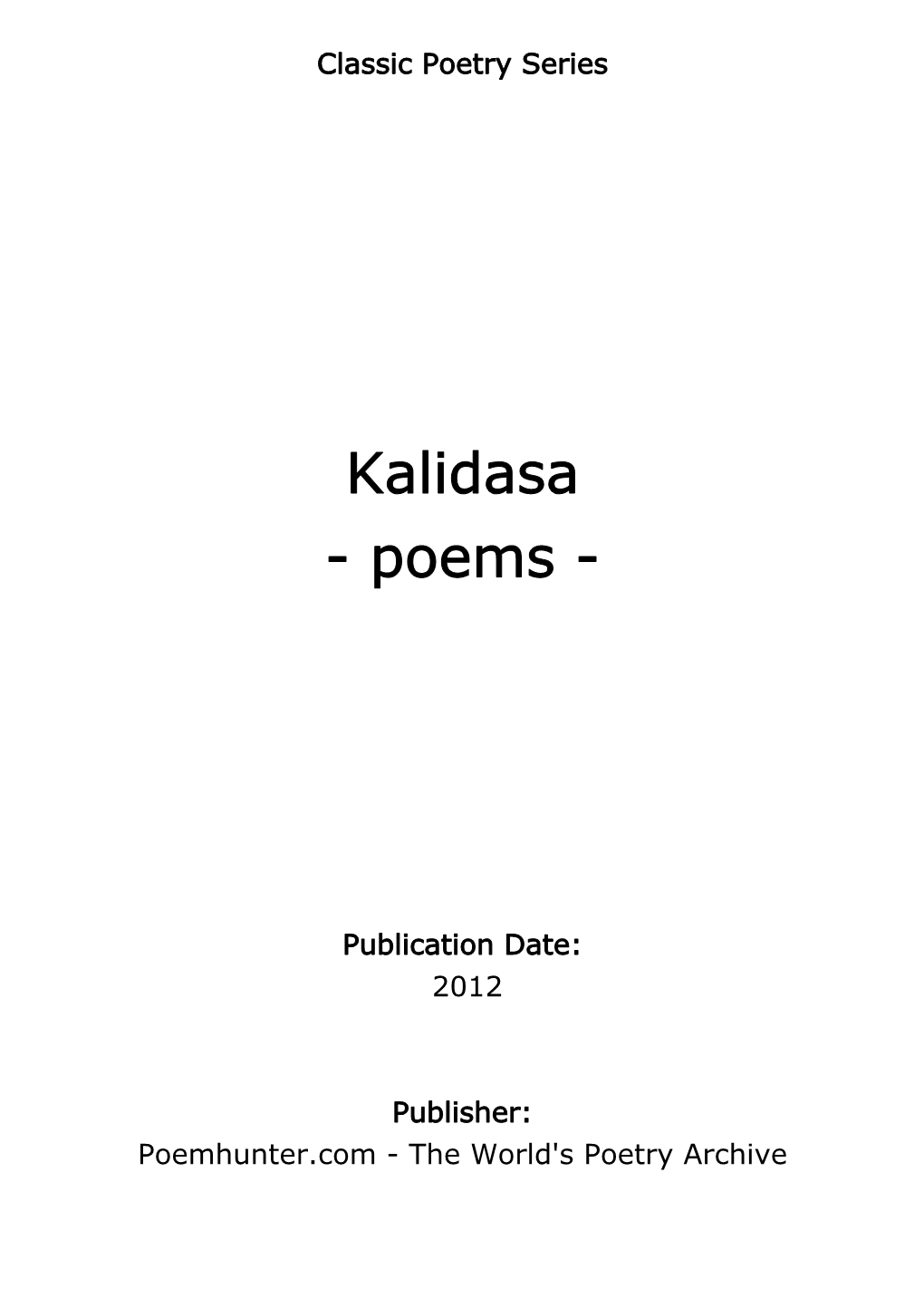 Kalidasa - Poems