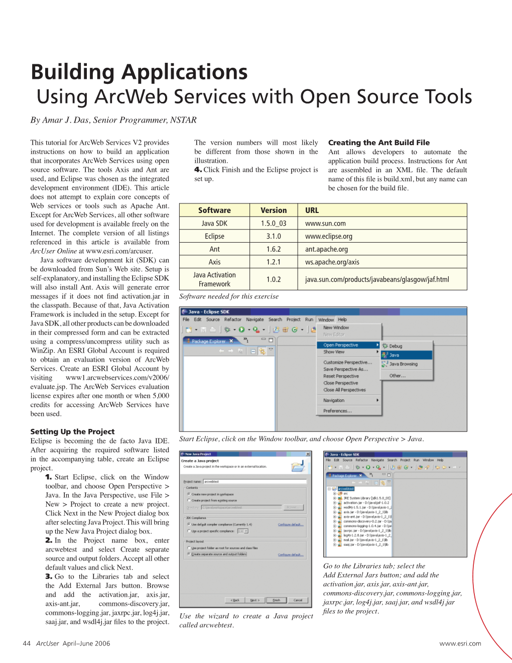 Building Applications Using Arcweb Services with Open Source Tools by Amar J