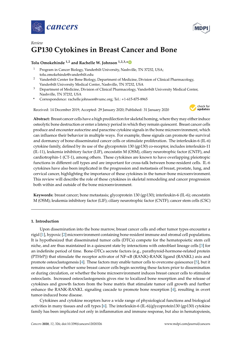 GP130 Cytokines in Breast Cancer and Bone