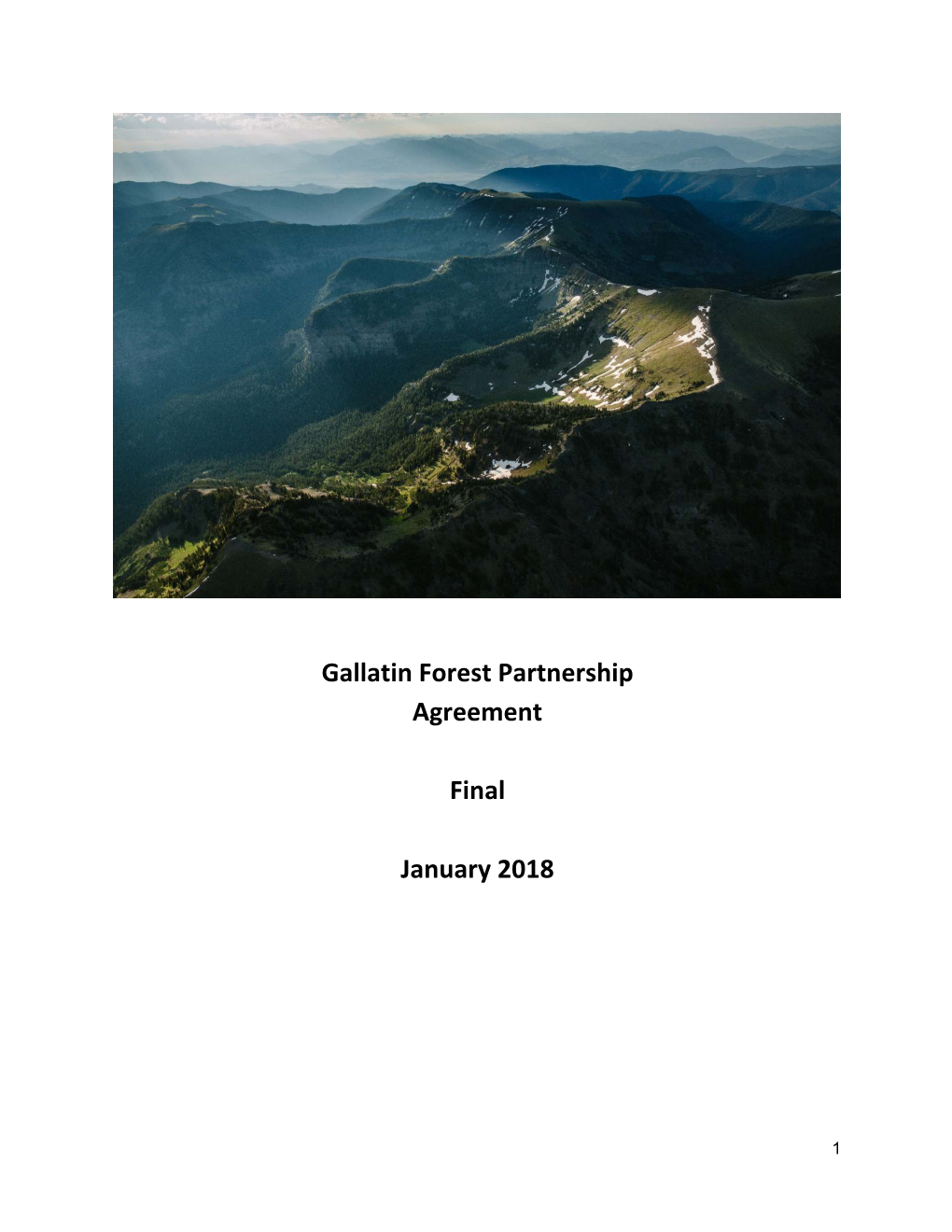 Gallatin Forest Partnership Agreement Final January 2018