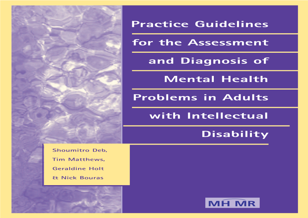 Practice Guidelines for the Assessment and Diagnosis Of