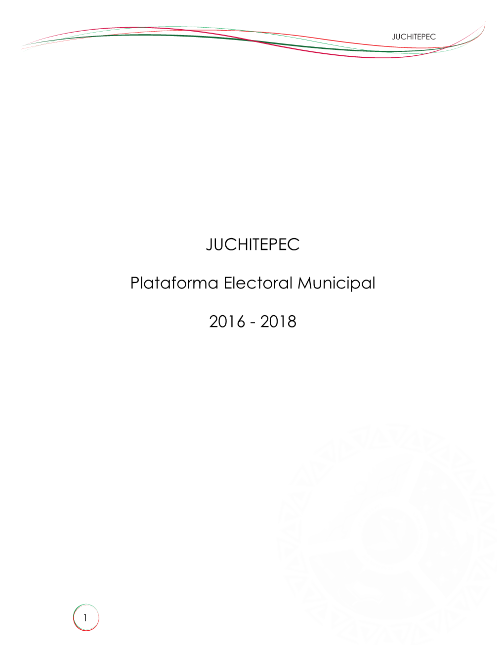 JUCHITEPEC Plataforma Electoral Municipal 2016