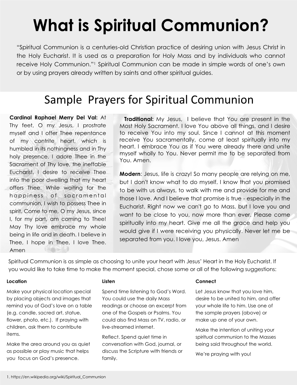 What Is Spiritual Communion?