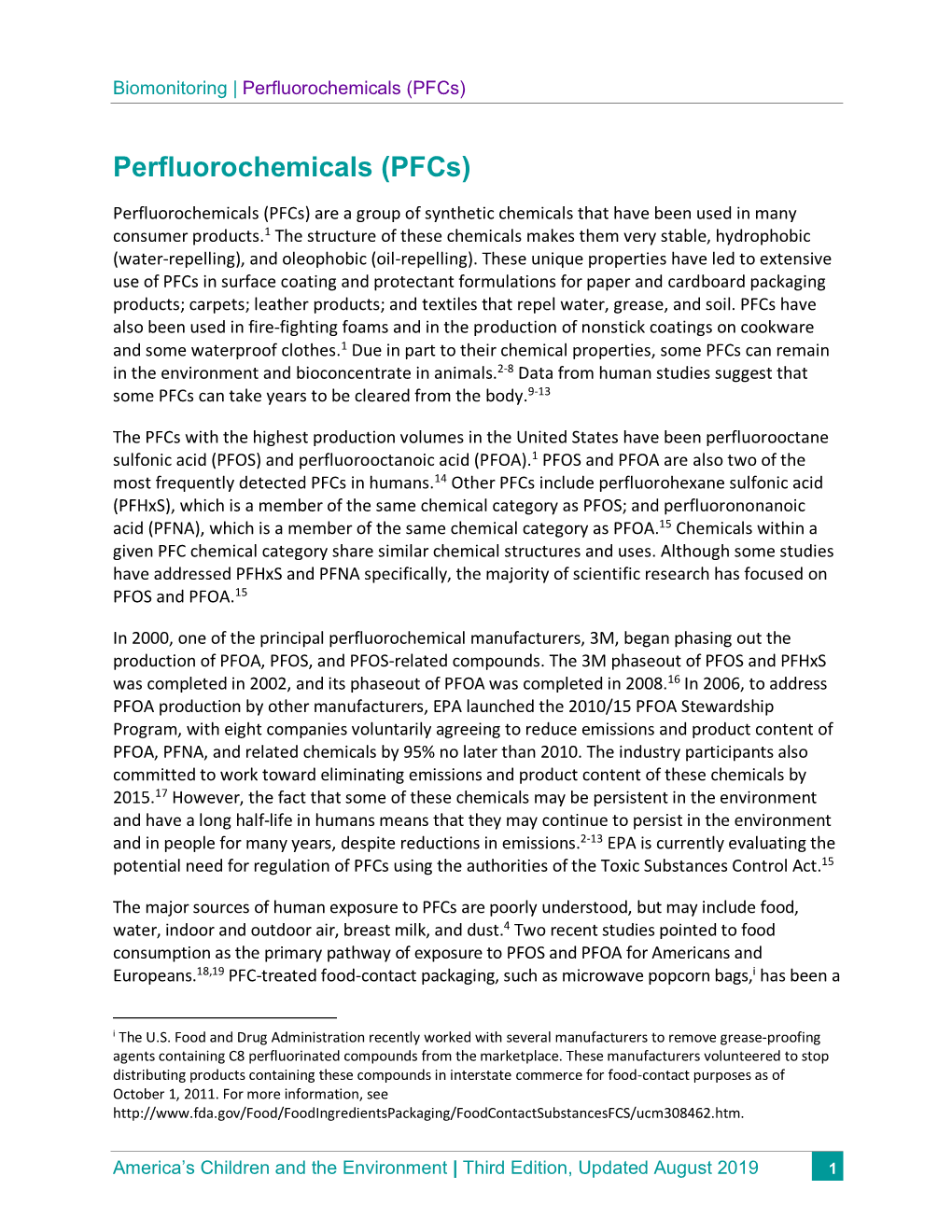 Perfluorochemicals (Pfcs)