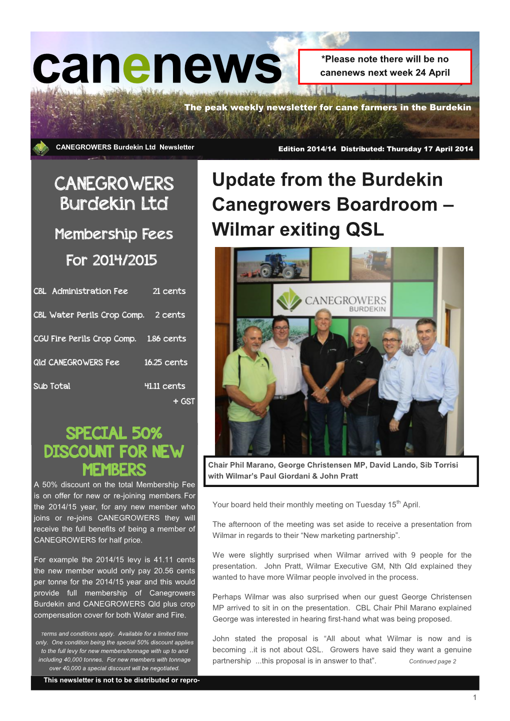 Canenews Canenews Next Week 24 April