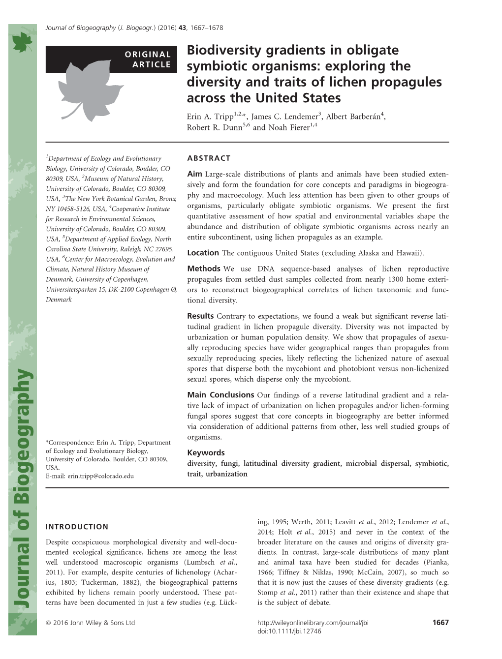 Exploring the Diversity and Traits of Lichen Propagules Across the United States Erin A