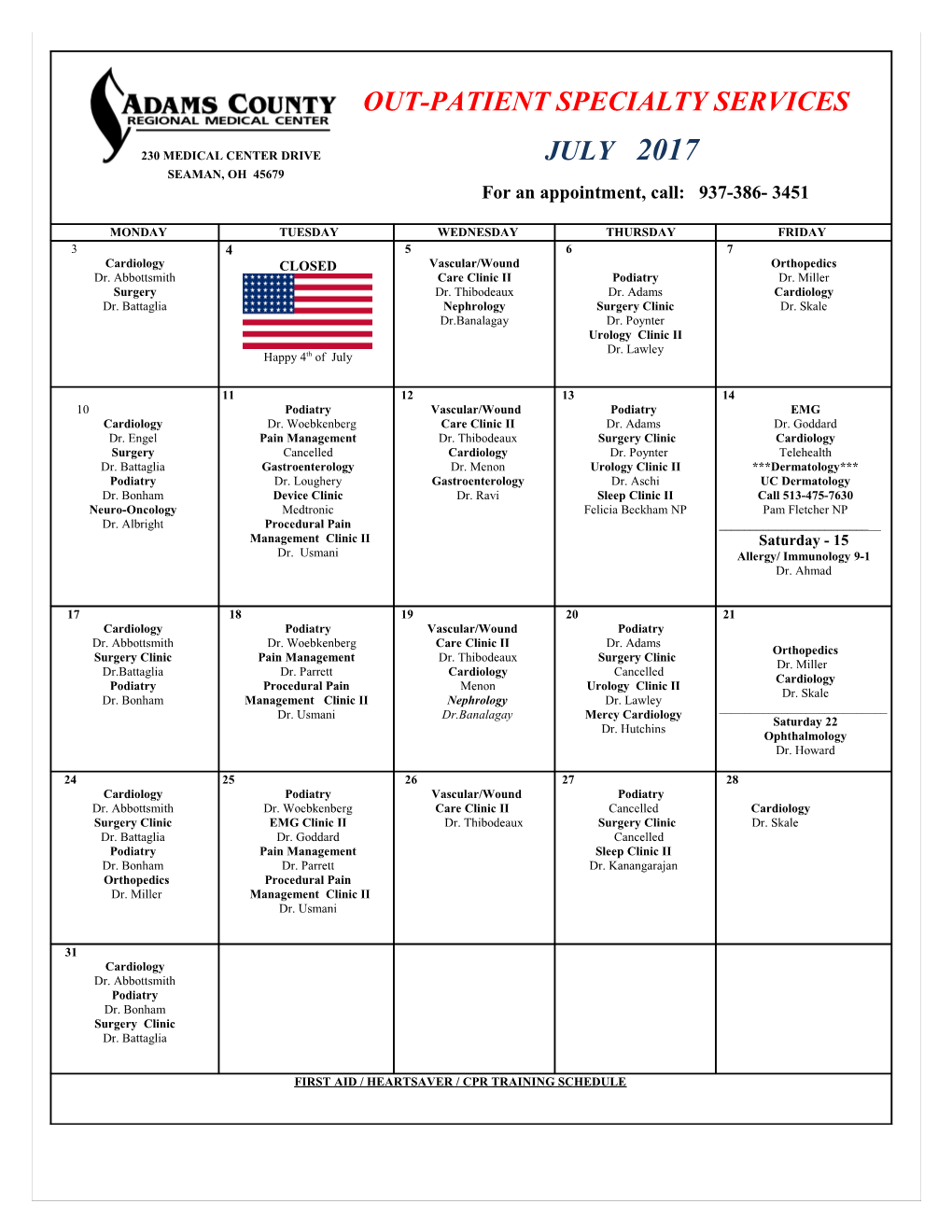 Out-Patient Specialty Services s1