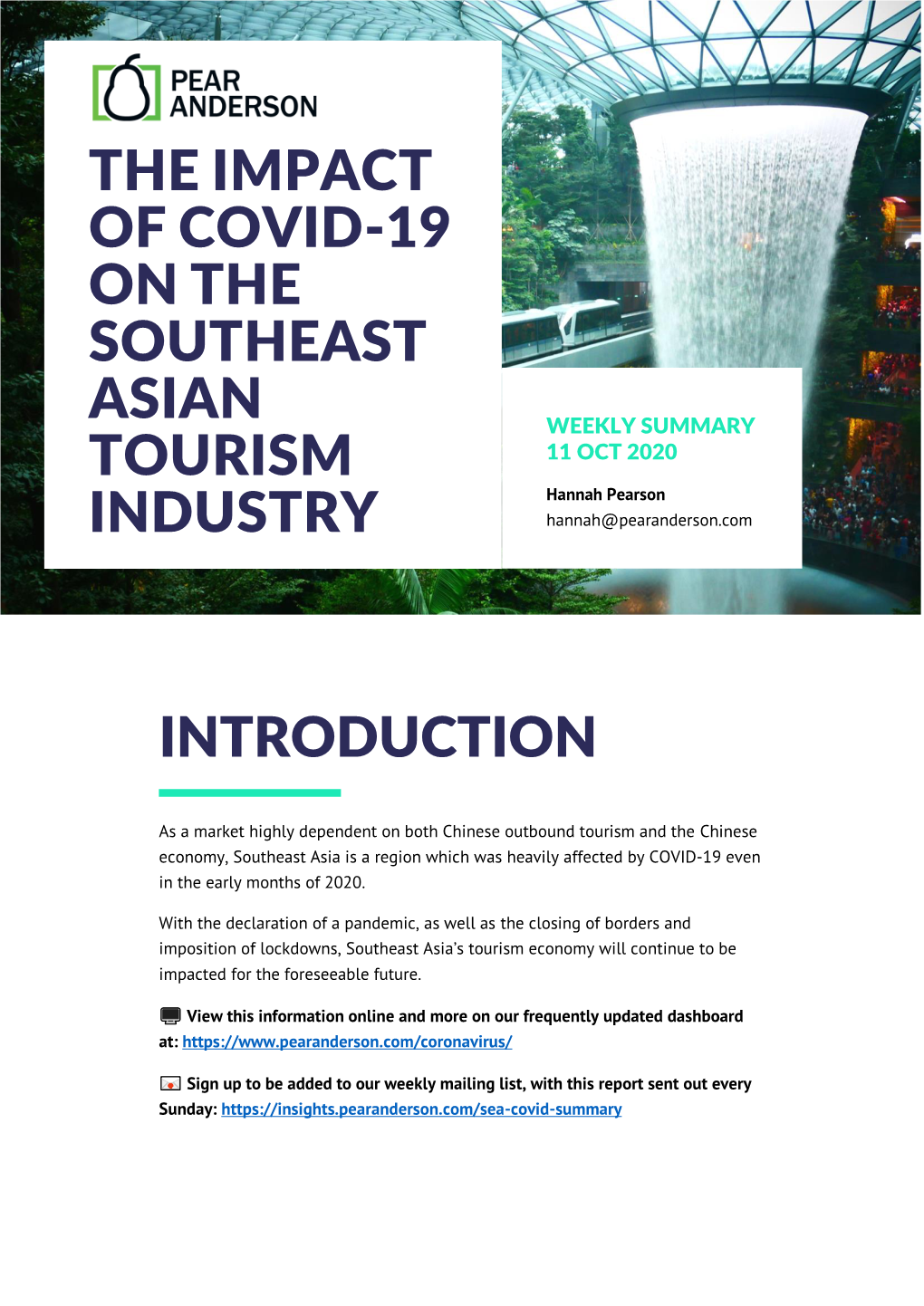 The Impact of Covid-19 on the Southeast Asian Tourism Industry