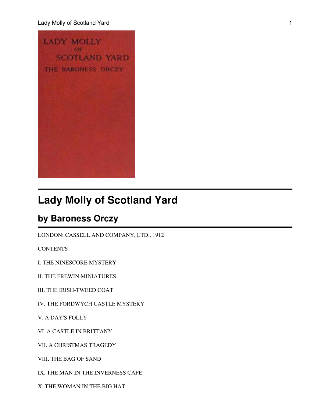 Lady Molly of Scotland Yard 1