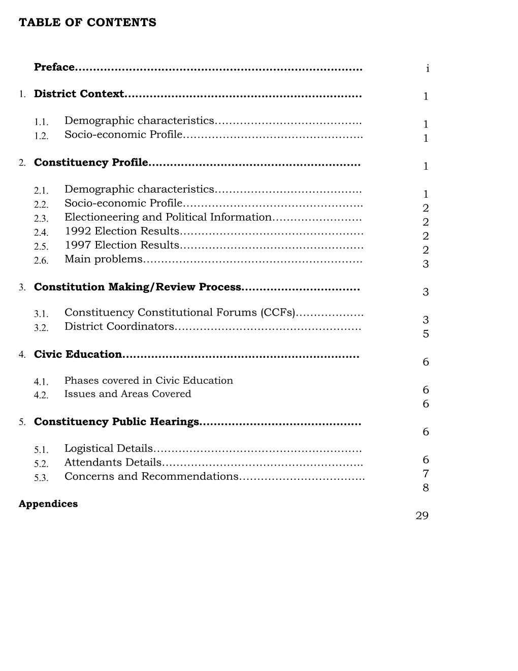 Table of Contents