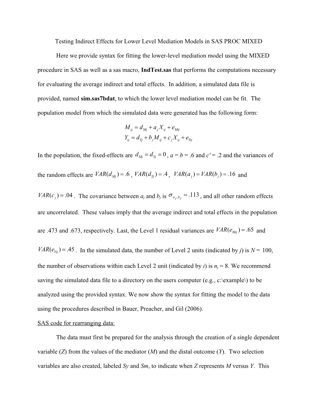 Conceptualizing and Testing Random Indirect Effects in Multilevel Models