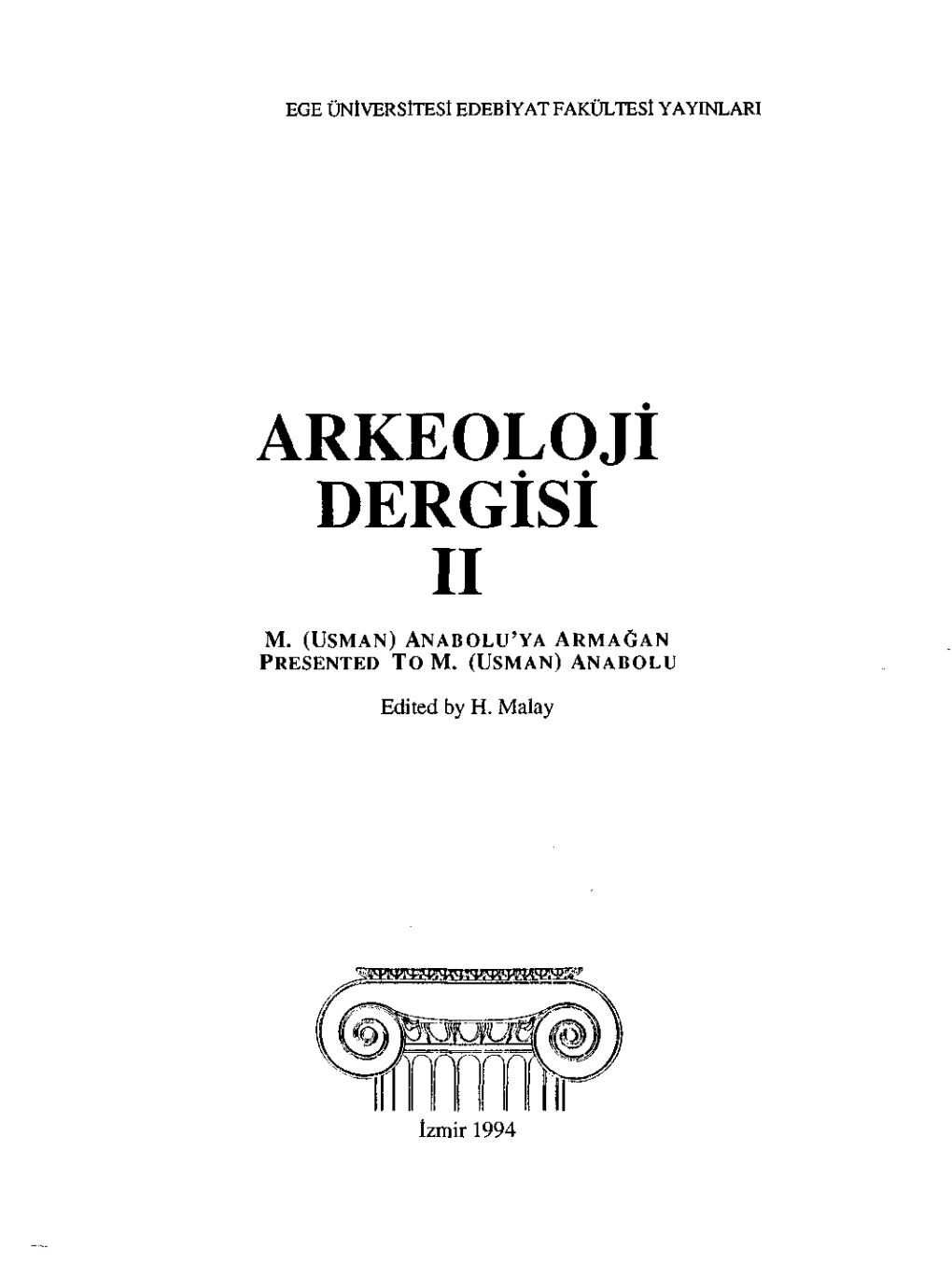 ARKEOLOJI Dergist II M