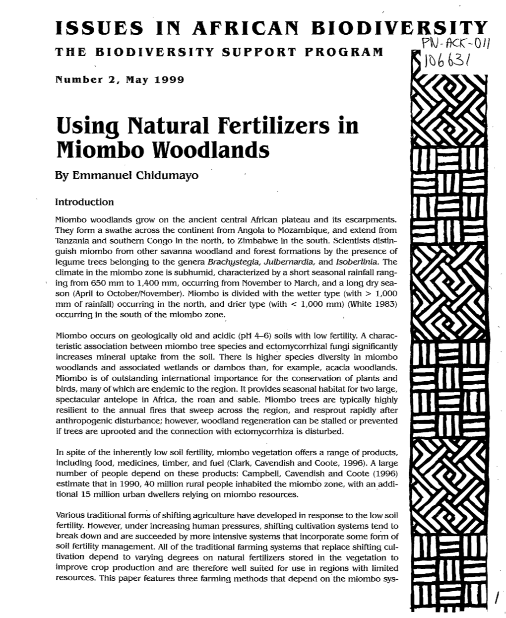 Using Natural Fertilizers in Miombo Woodlands by Emmanuel Chidumayo