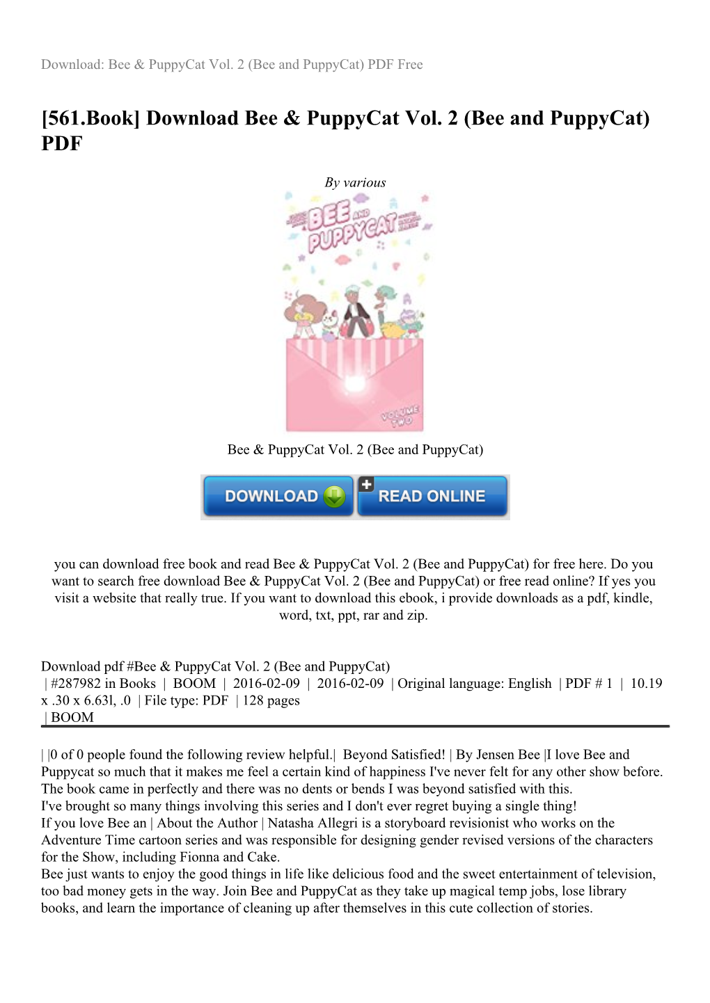 Download Bee & Puppycat Vol. 2 (Bee and Puppycat)