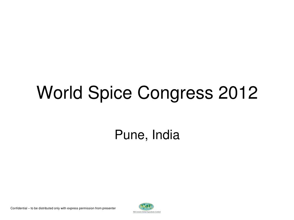 World Spice Congress 2012