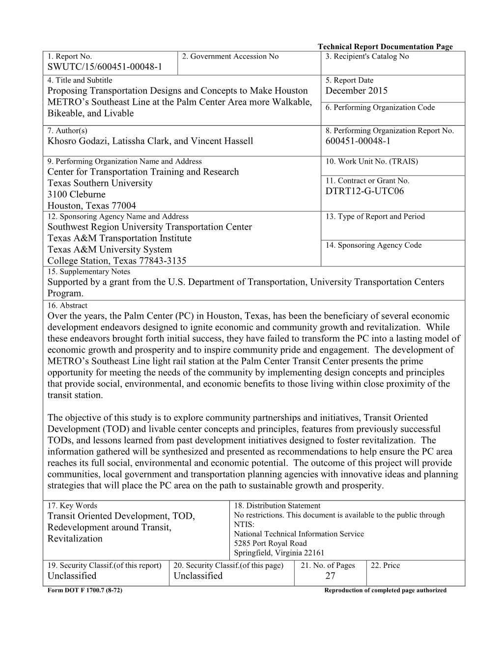 SWUTC/15/600451-00048-1 Proposing Transportation Designs