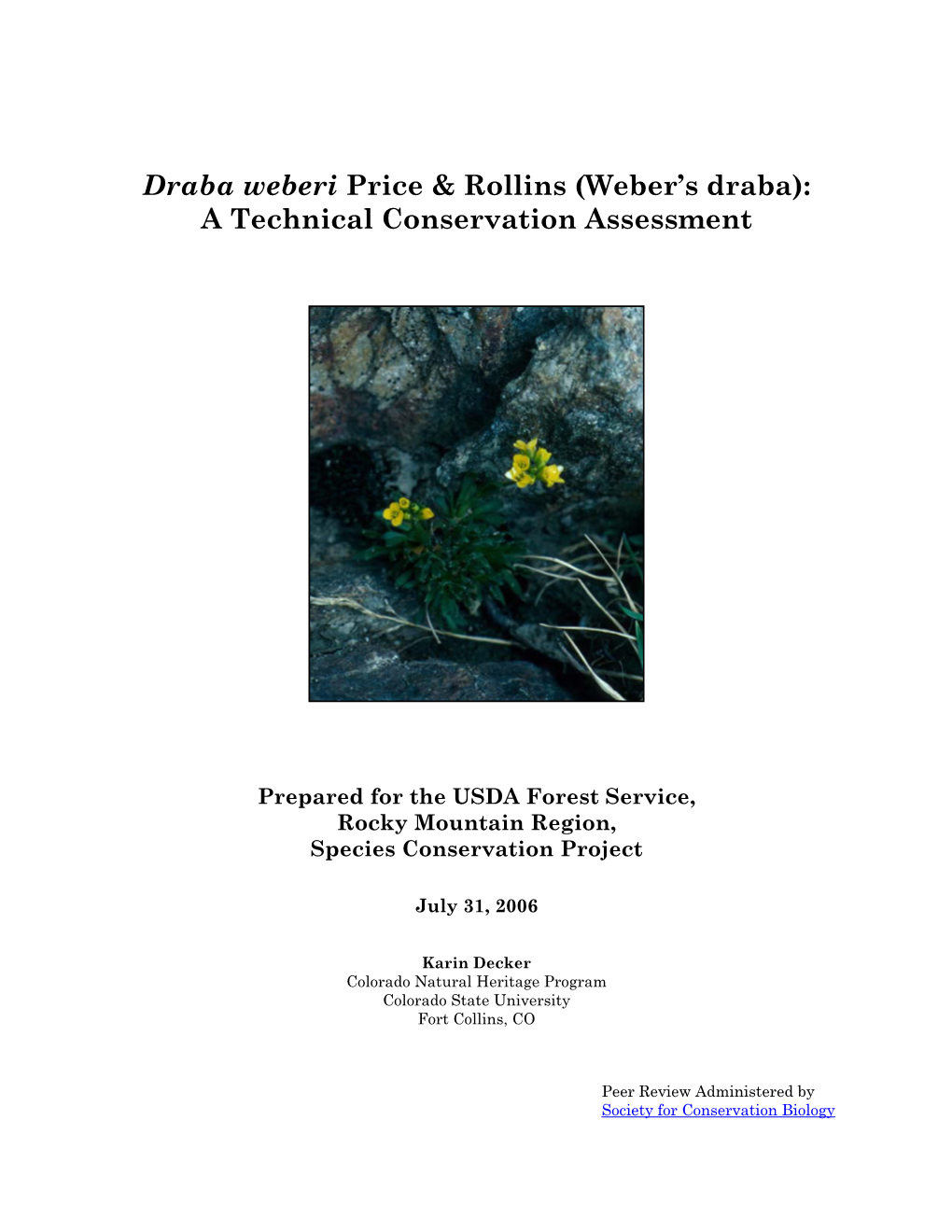 Draba Weberi Price & Rollins