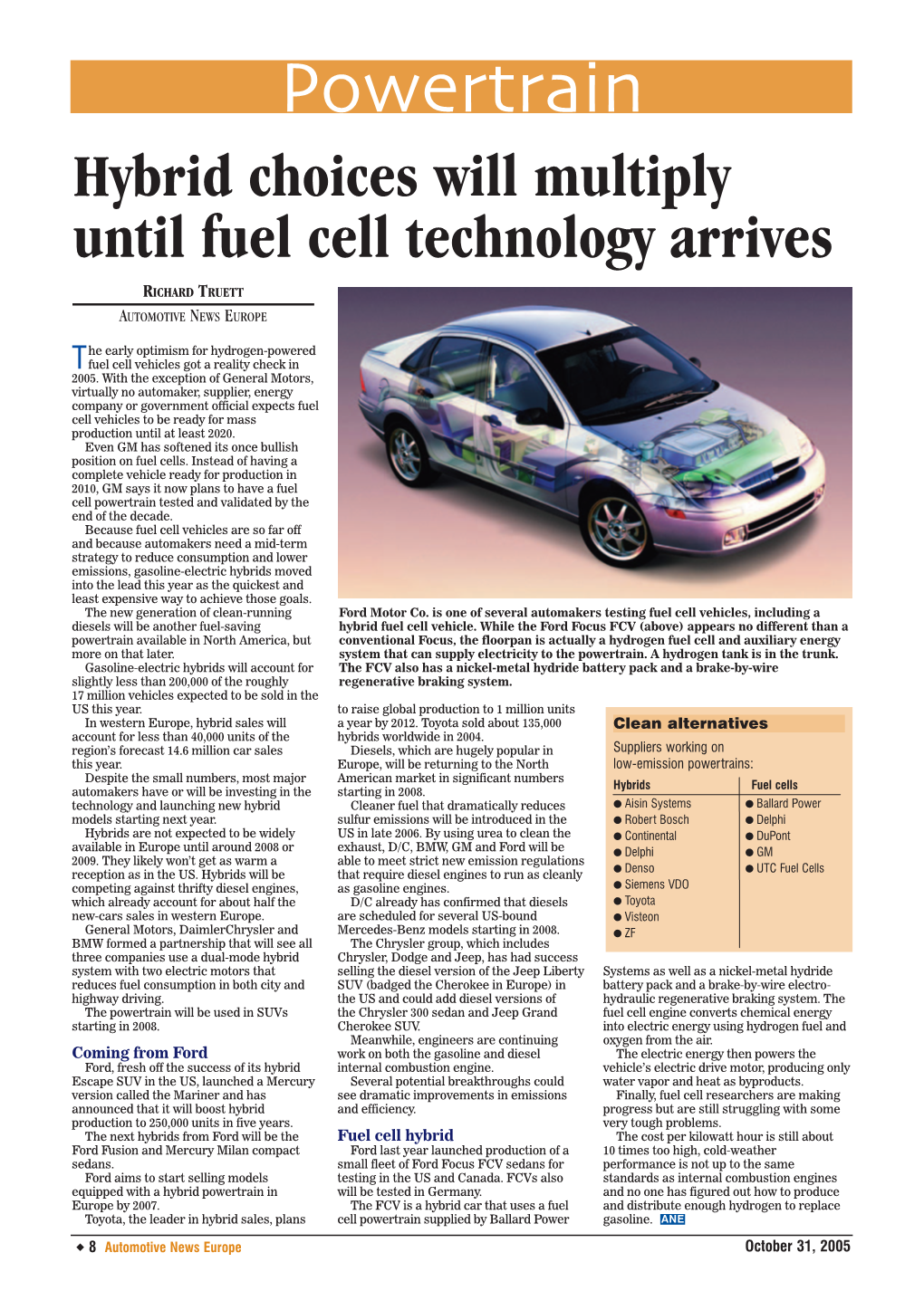 Powertrain Hybrid Choices Will Multiply Until Fuel Cell Technology Arrives