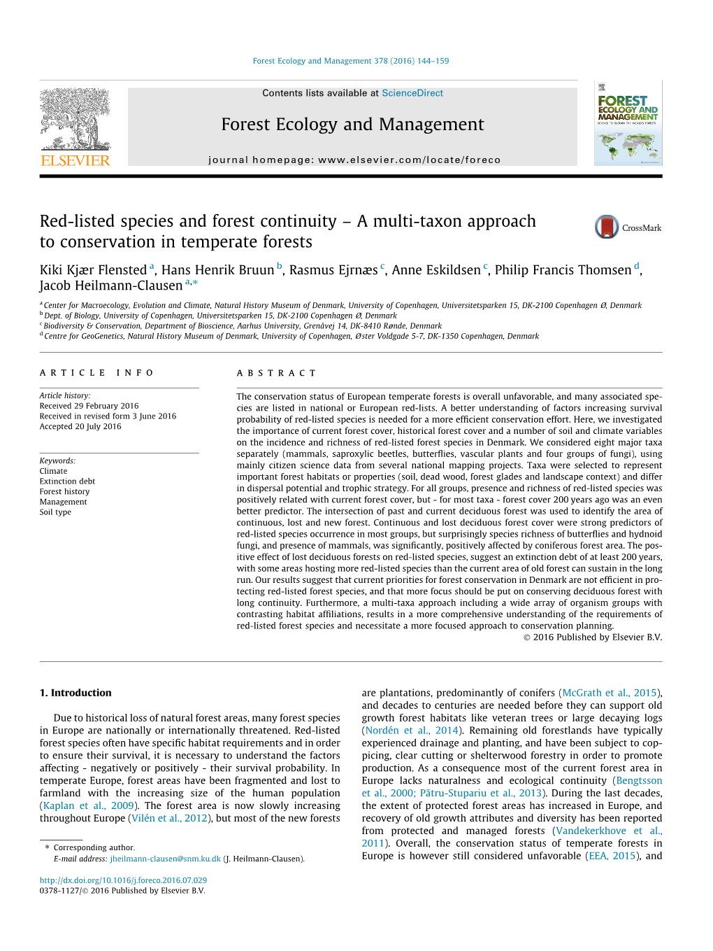 A Multi-Taxon Approach to Conservation in Temperate Forests