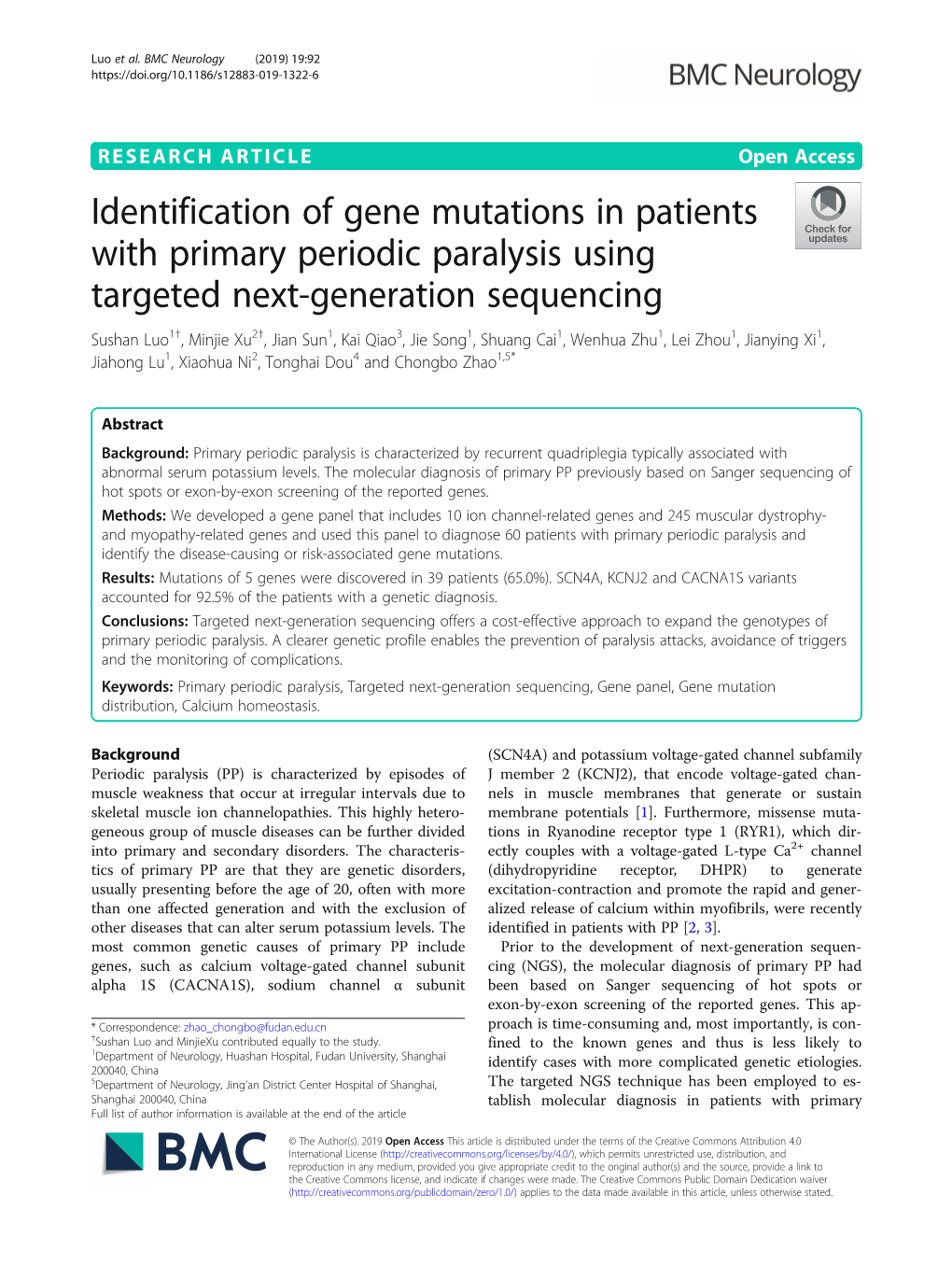 Identification of Gene Mutations in Patients with Primary Periodic