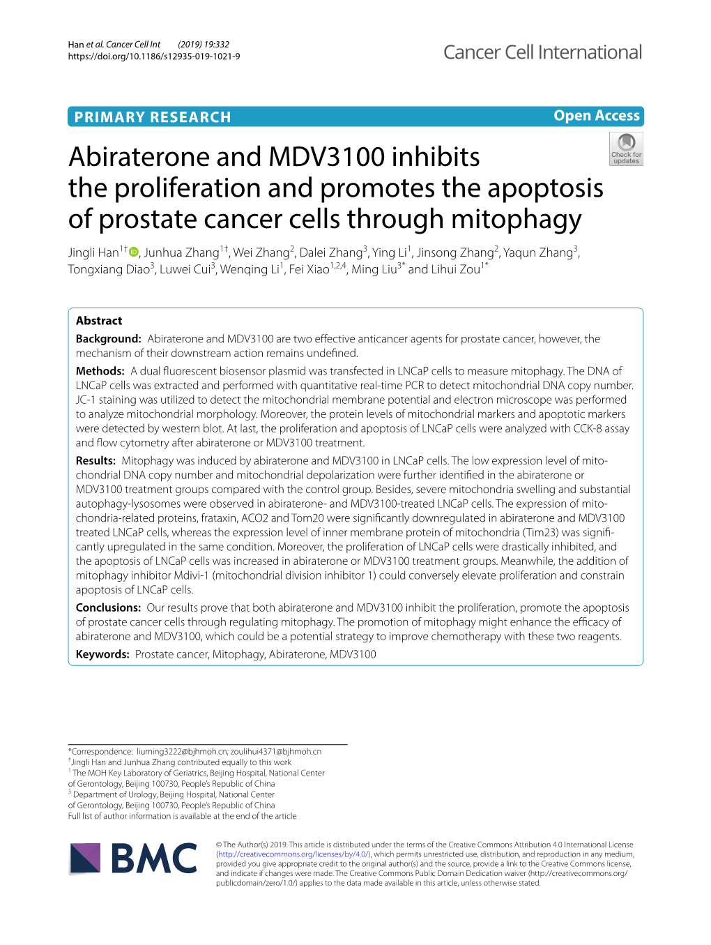 Abiraterone and MDV3100 Inhibits the Proliferation and Promotes The