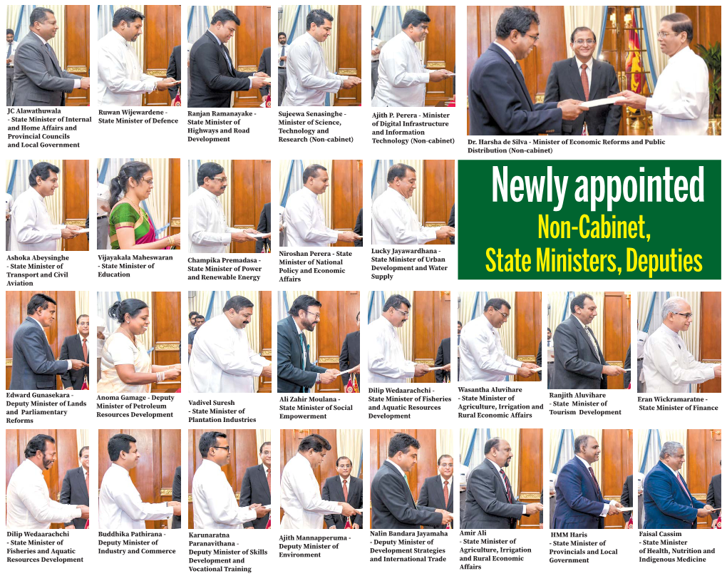 Newly Appointed Non-Cabinet