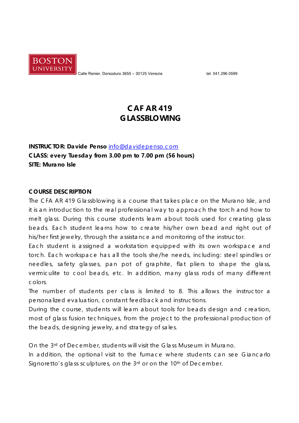 Caf Ar 419 Glassblowing