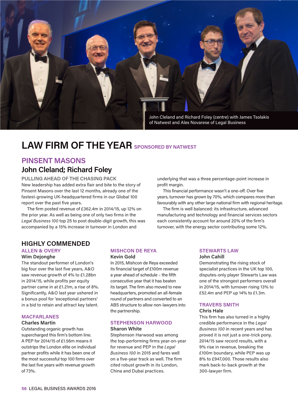 Law Firm of the Year Sponsored by Natwest