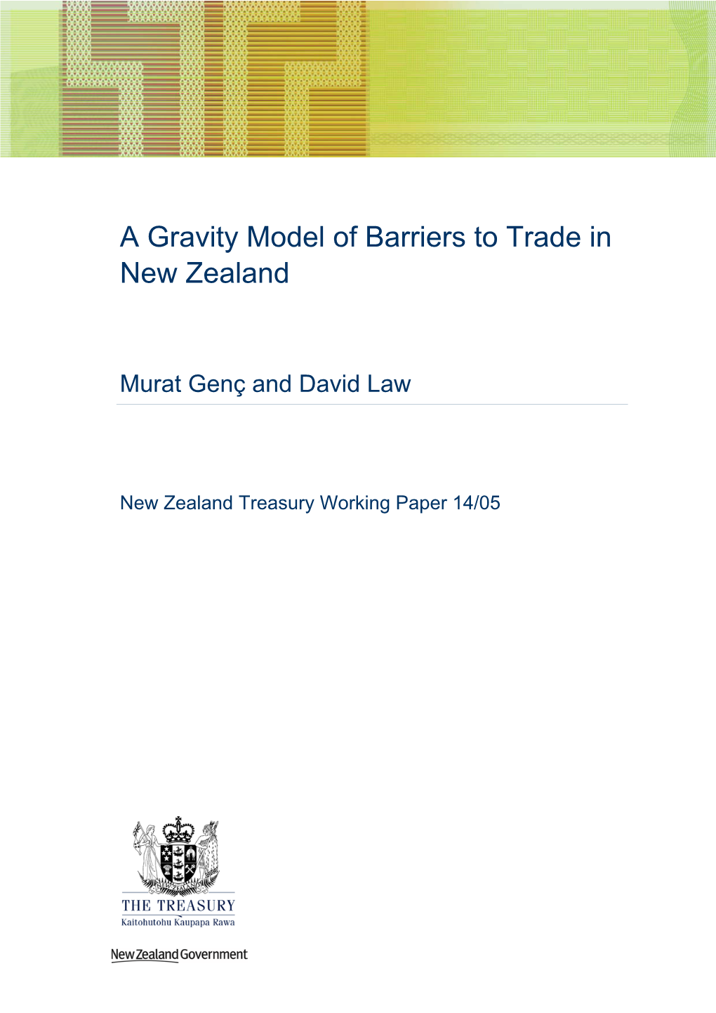 A Gravity Model of Barriers to Trade in New Zealand