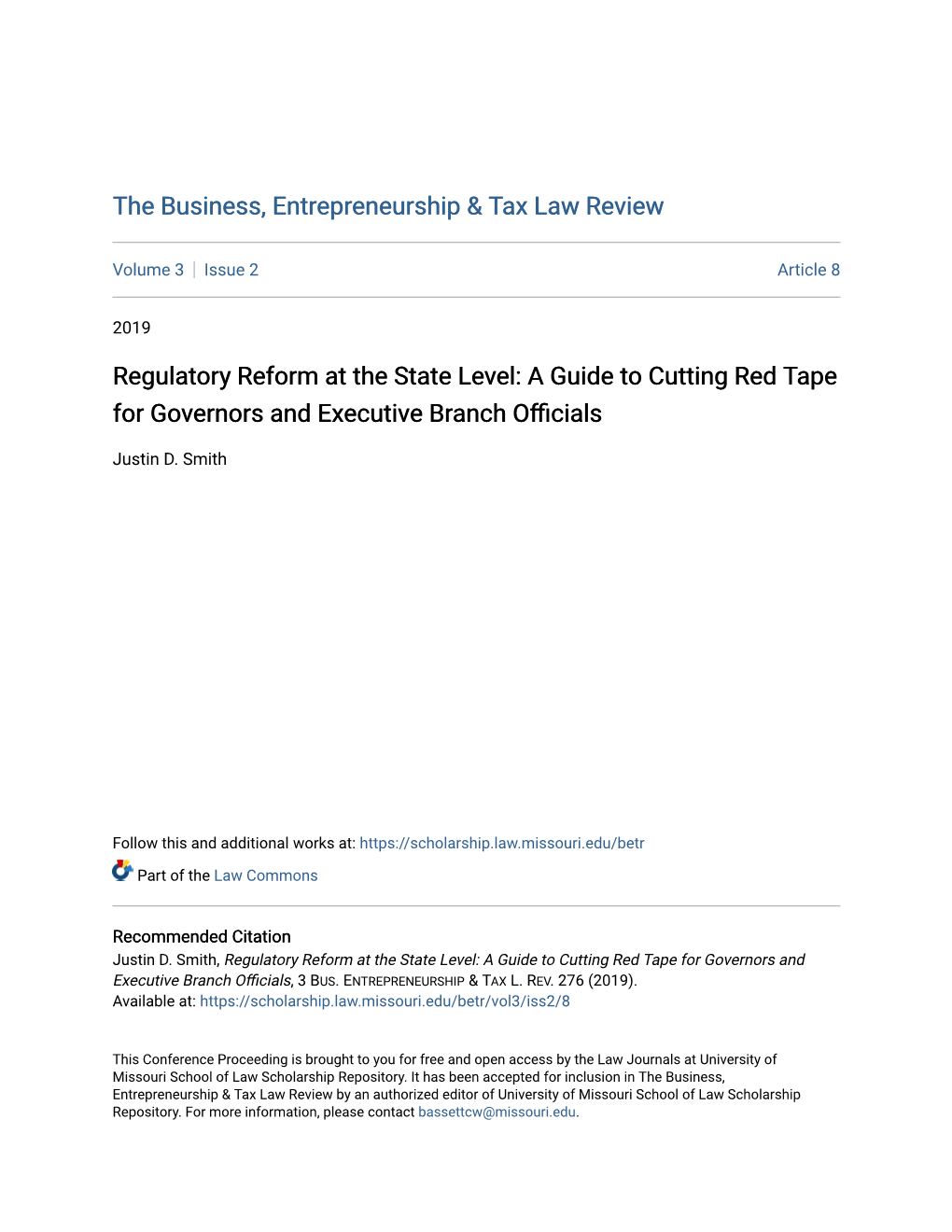 Regulatory Reform at the State Level: a Guide to Cutting Red Tape for Governors and Executive Branch Officials