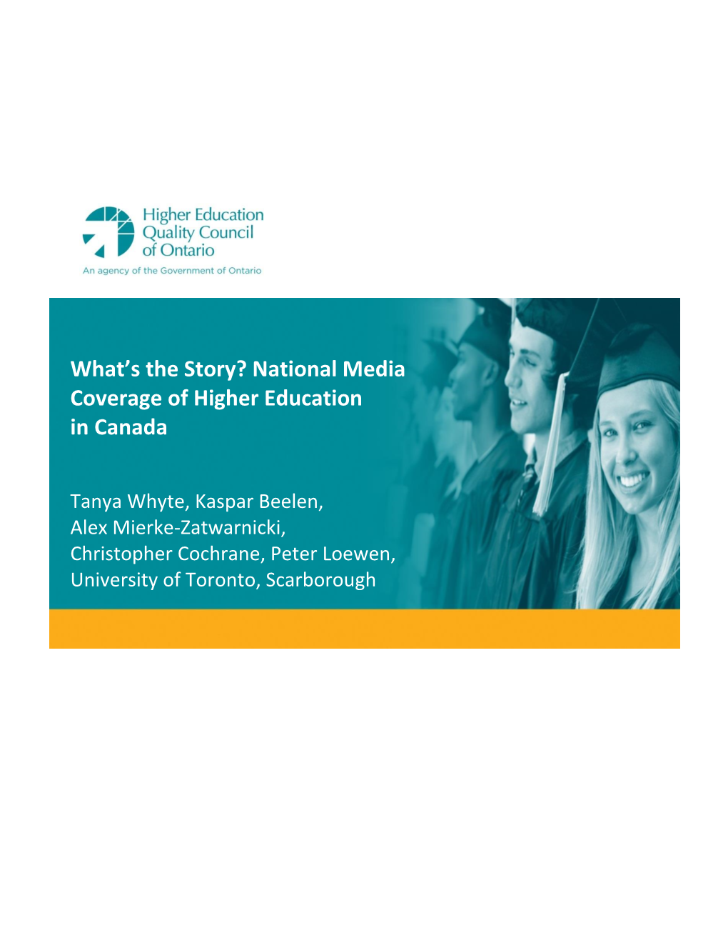 National Media Coverage of Higher Education in Canada