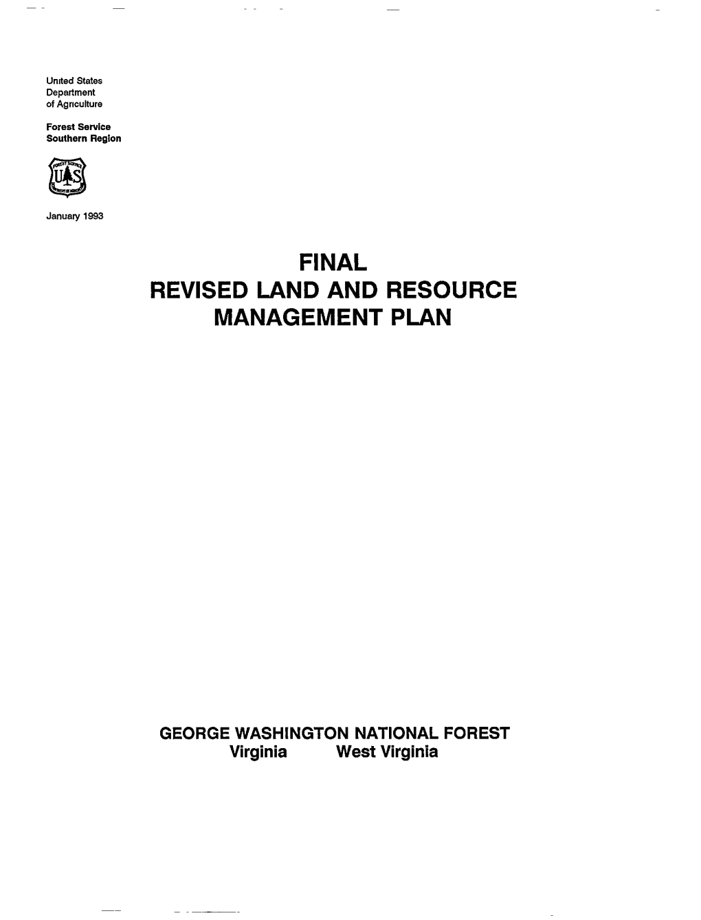 Final Revised Land and Resource Management Plan