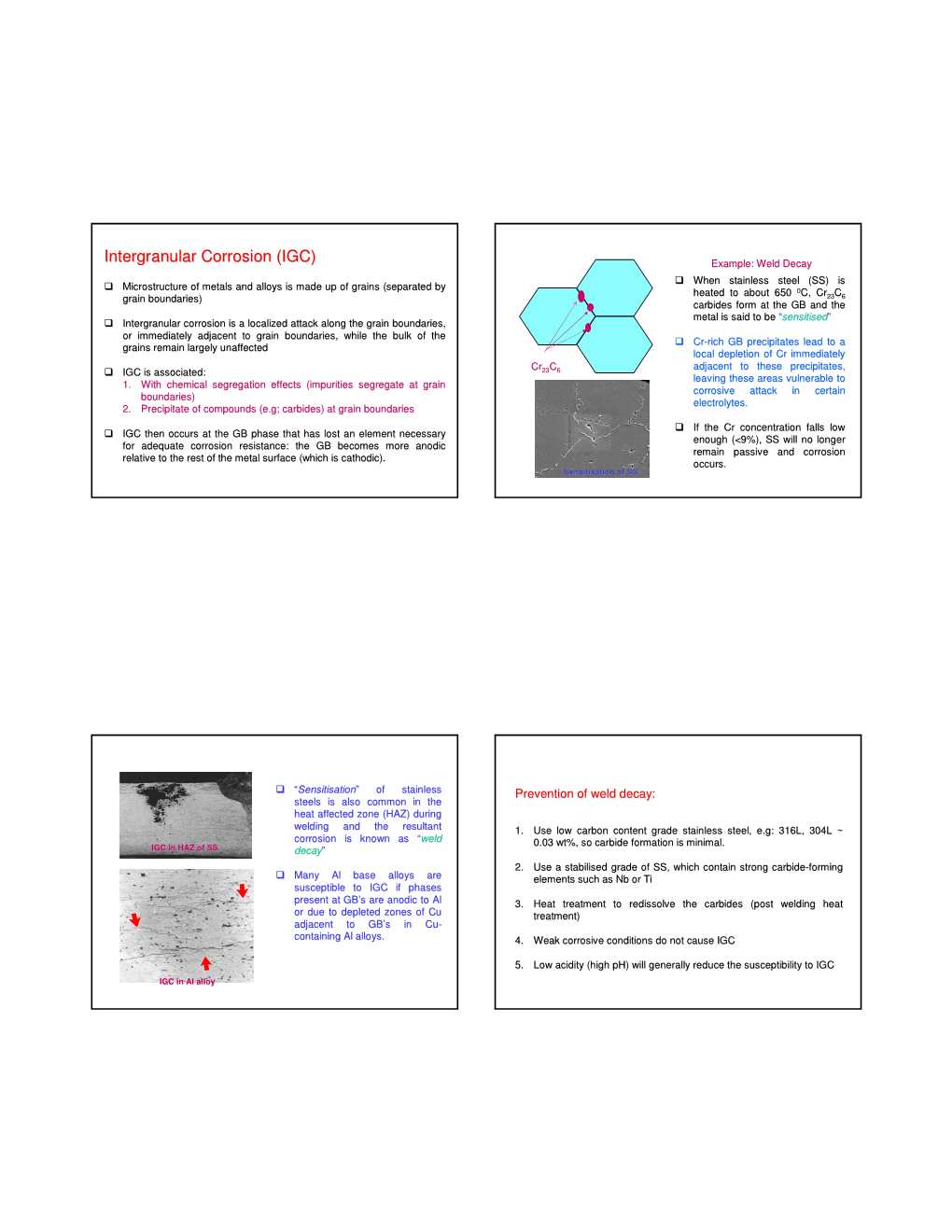 Intergranular Corrosion (IGC)