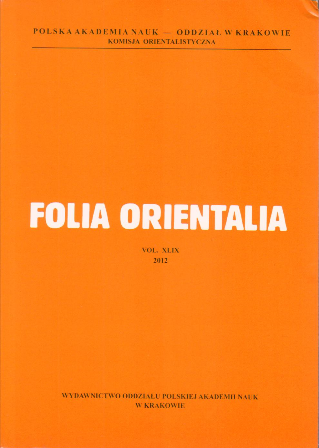 FOLIA ORIENTALIA Arabic Dialects of Central Asia...Pdf