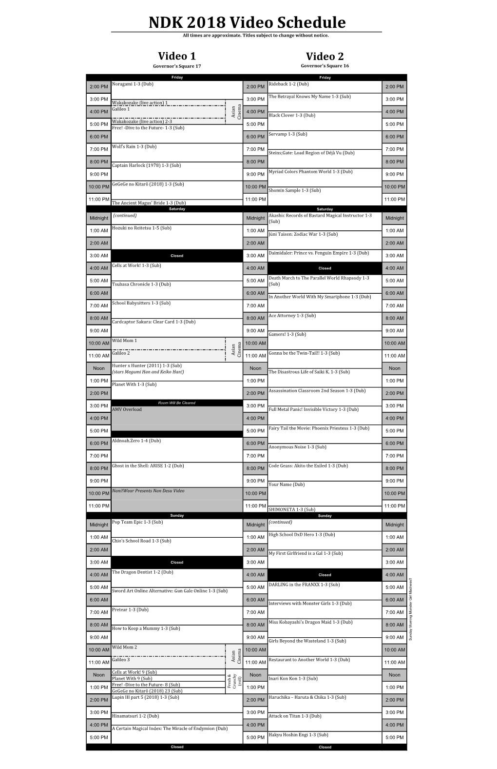 Copy of Video Schedule 2018.Xlsx