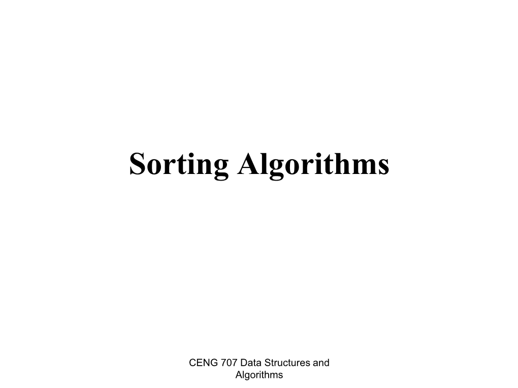 Sorting Algorithms