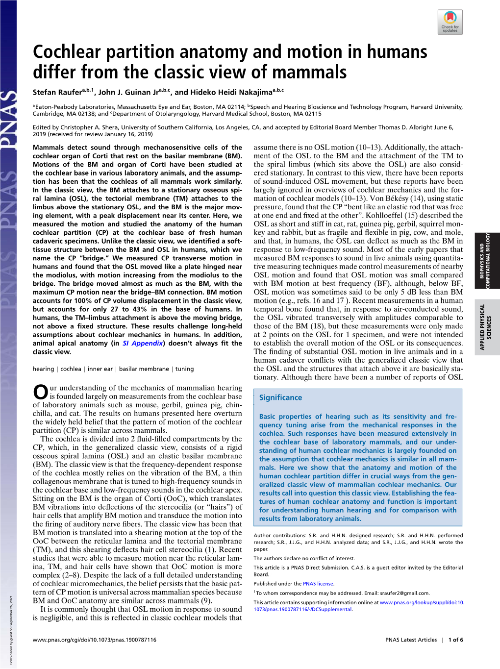 Cochlear Partition Anatomy and Motion in Humans Differ from The