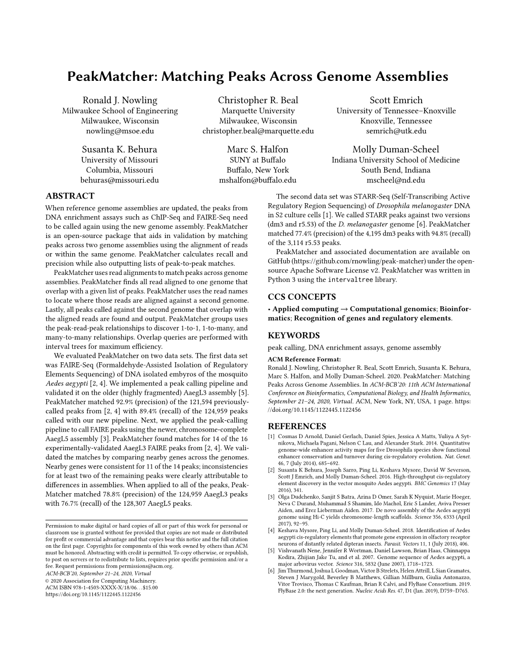 Peakmatcher: Matching Peaks Across Genome Assemblies