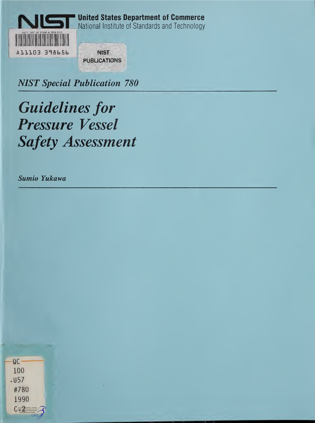 Guidelines for Pressure Vessel Safety Assessment