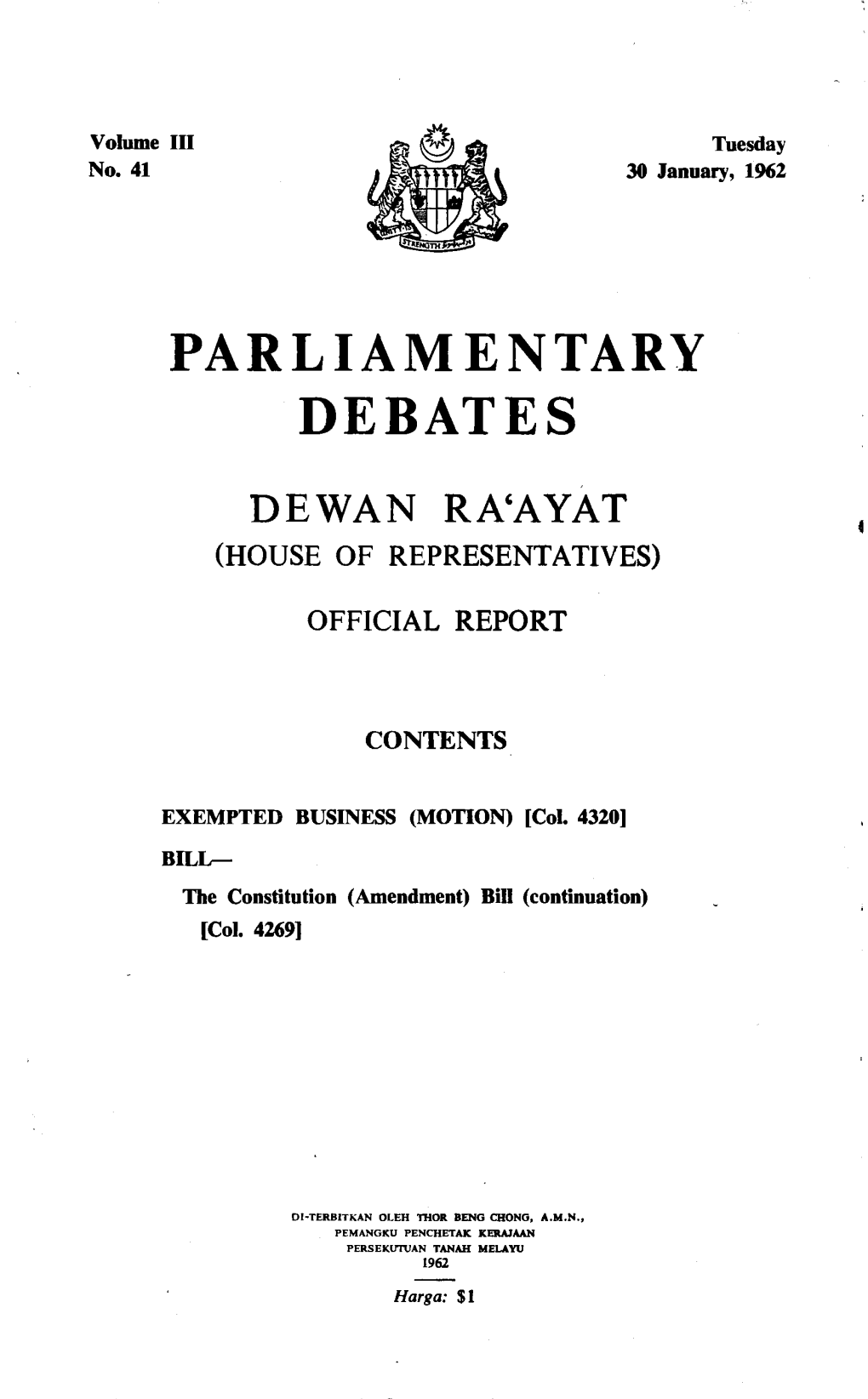 Parliamentary Debates