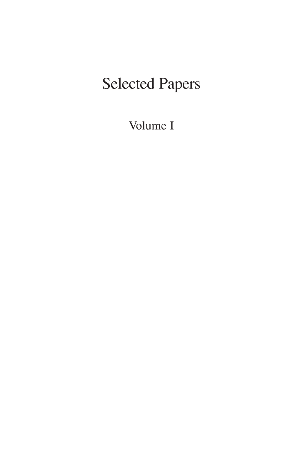 Selected Papers