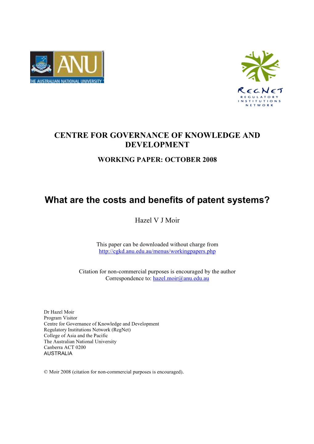 What Are the Costs and Benefits of Patent Systems?