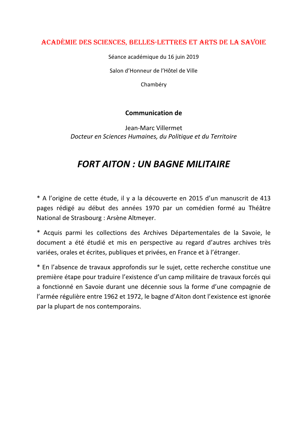 Fort Aiton : Un Bagne Militaire