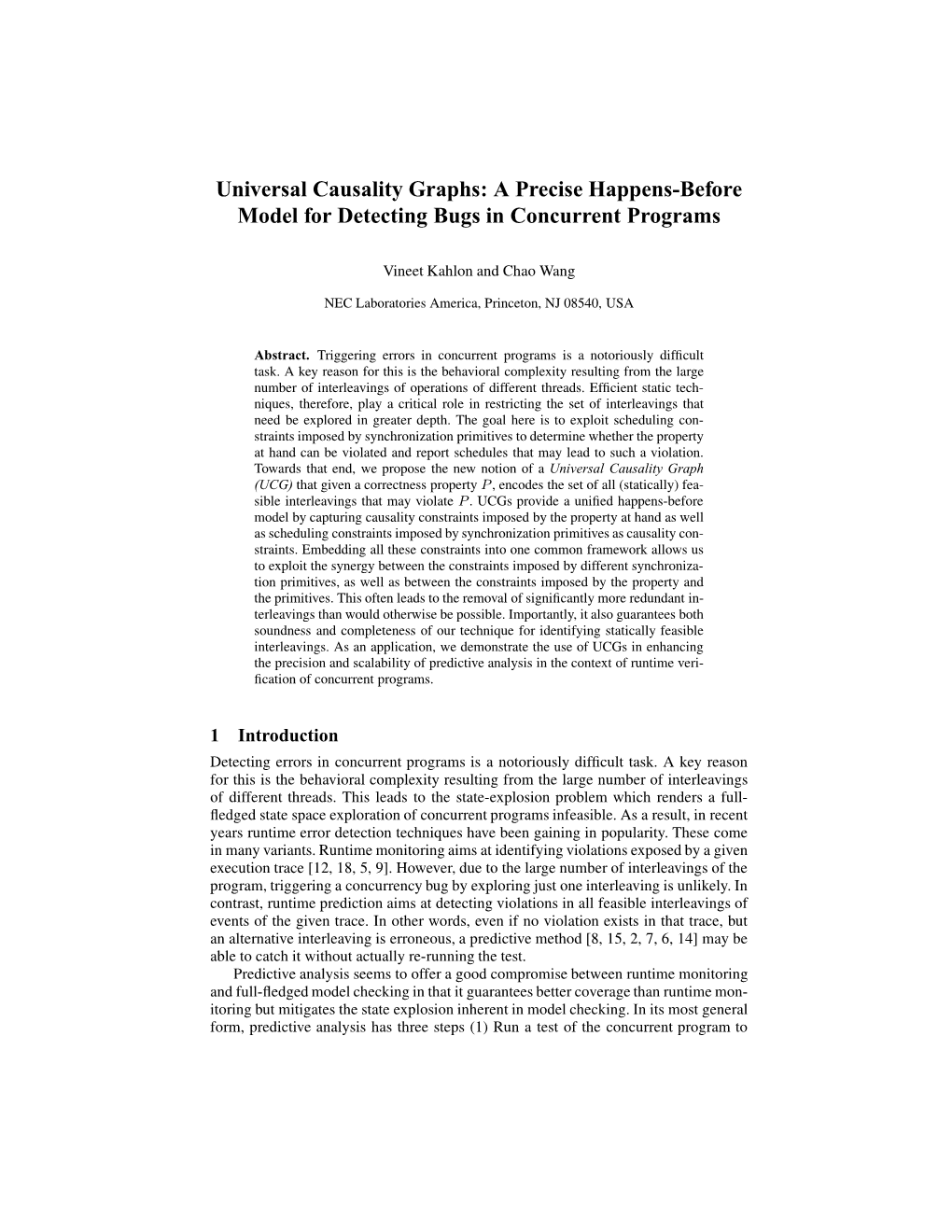 Universal Causality Graphs: a Precise Happens-Before Model for Detecting Bugs in Concurrent Programs