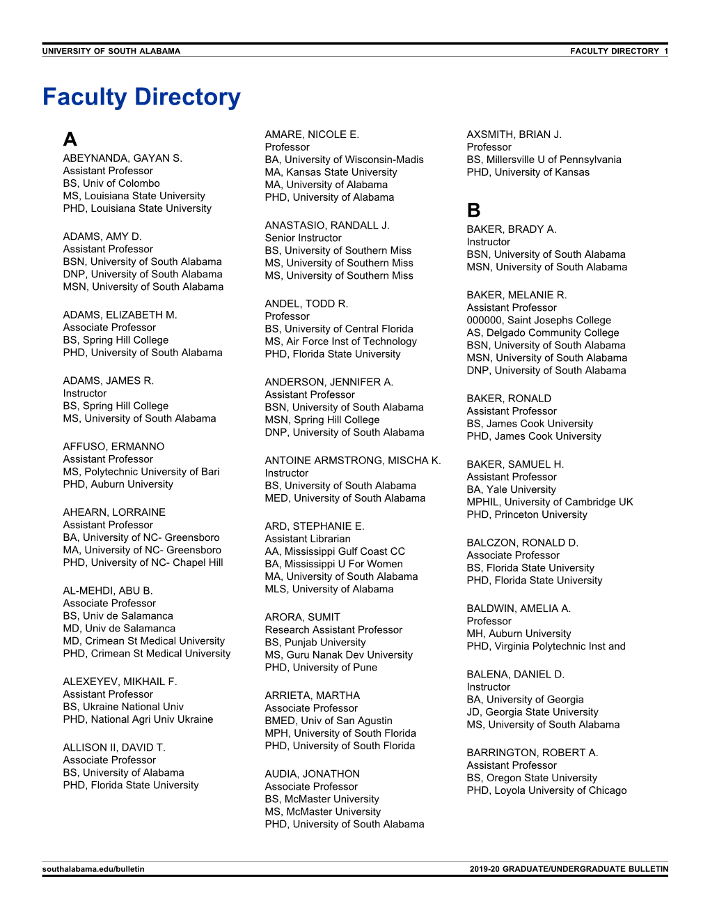 Faculty Directory 1