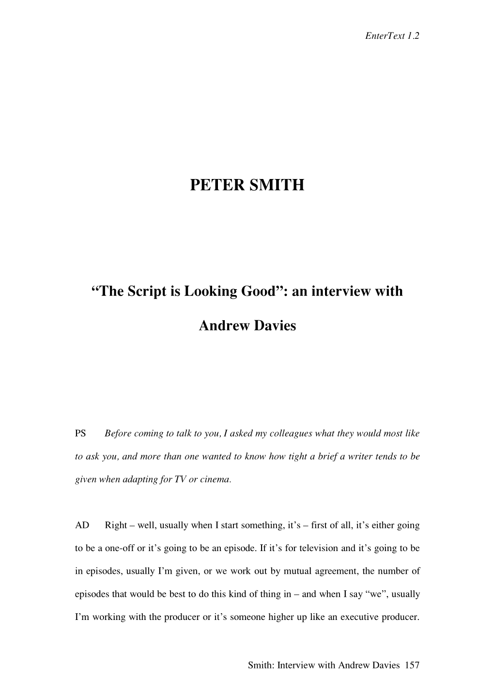 An Interview with Andrew Davies