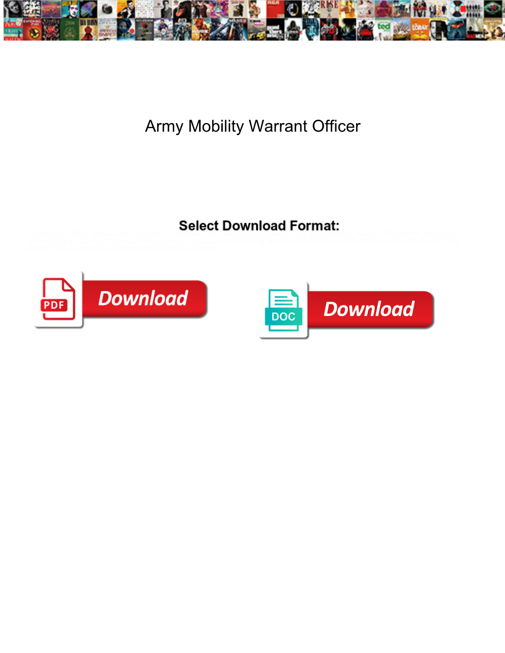 Army Mobility Warrant Officer