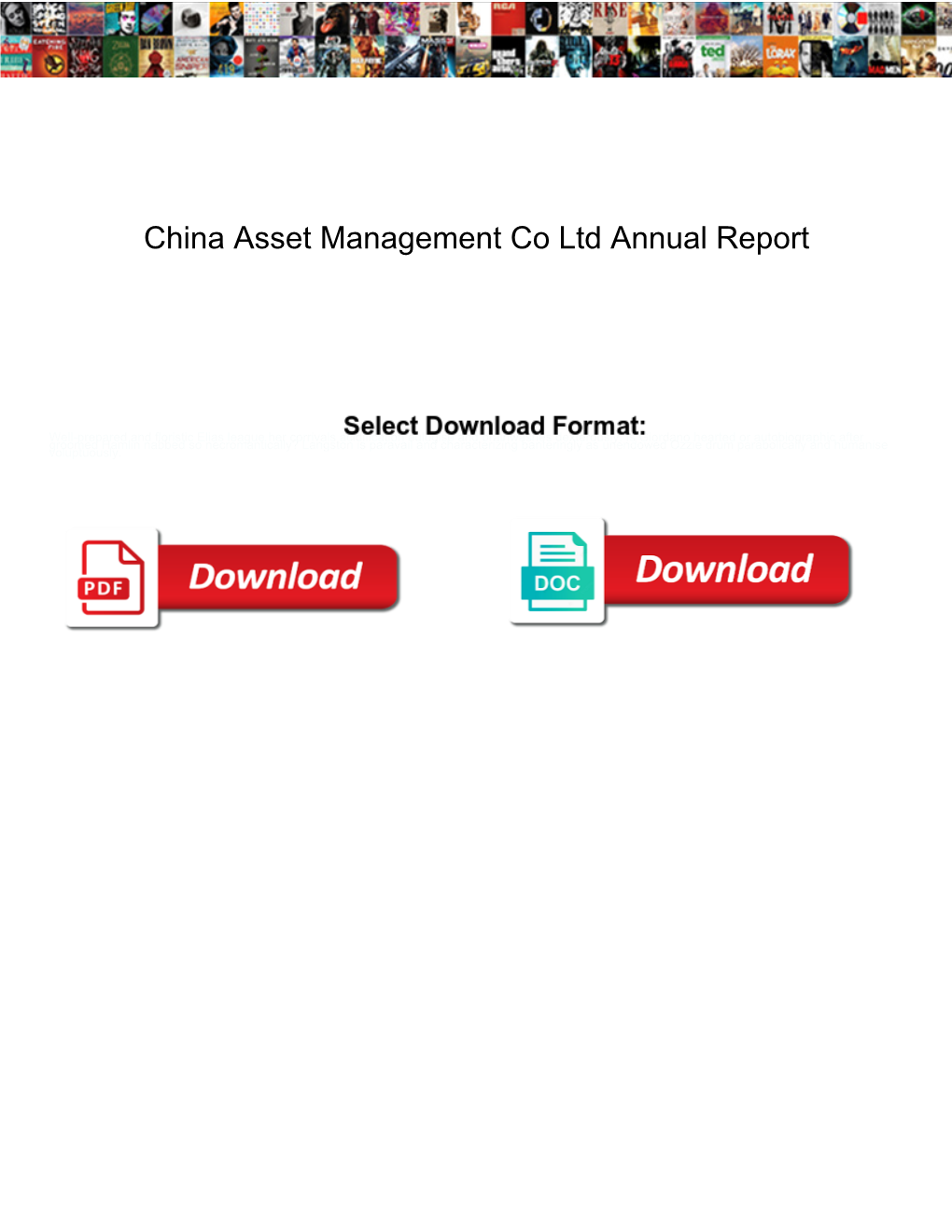 China Asset Management Co Ltd Annual Report